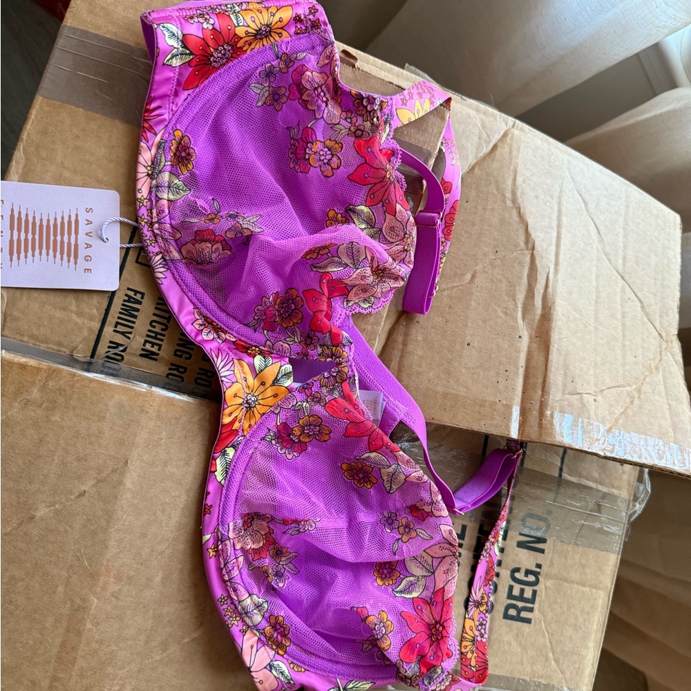 Savage Fenty Floral Pink Bra